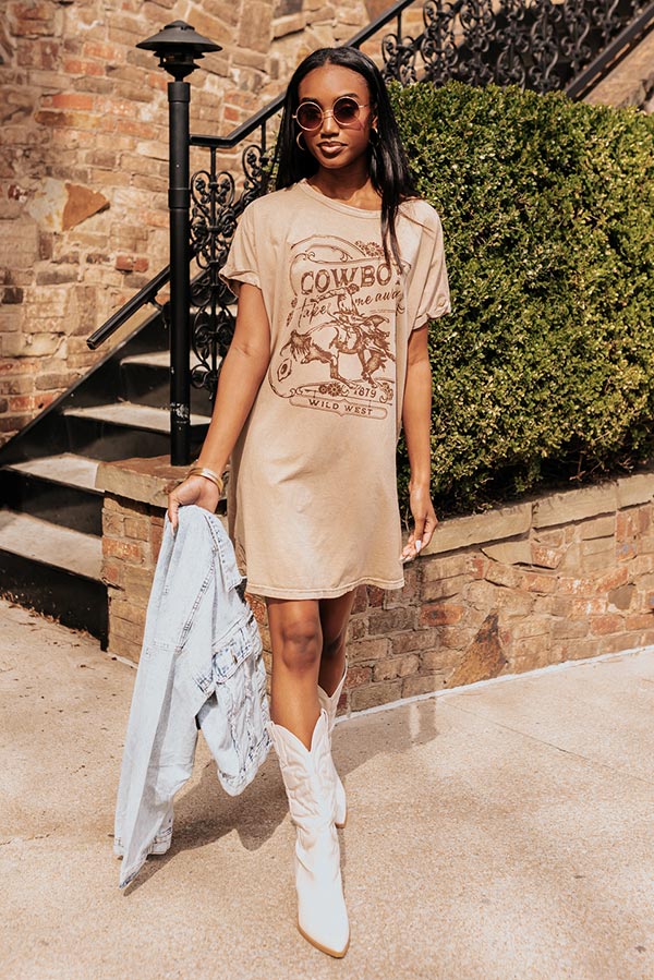Cowboy Mineral Wash T-Shirt Dress Image - 1