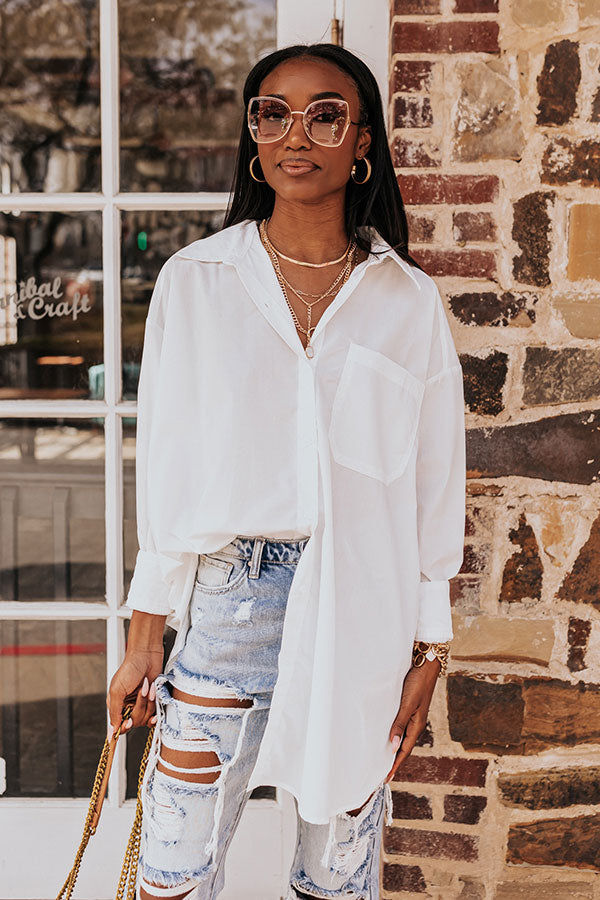 Urban Adventures Oversized Button Up In White Image - 2
