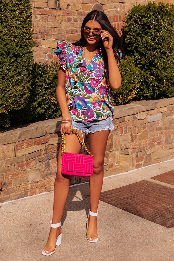 Inspiring Sights Floral Top In Green Image - 1