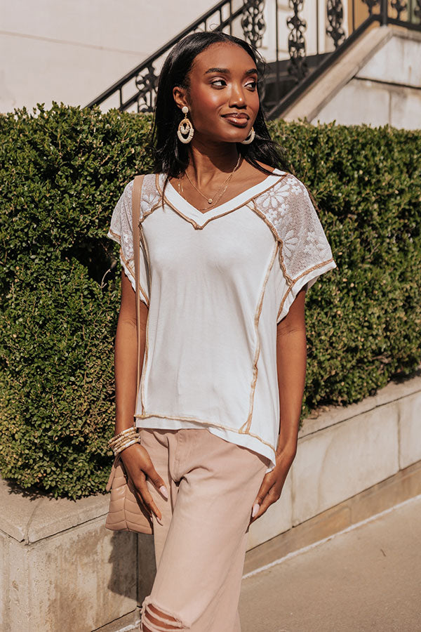 Charming Cityscape Lace Top In Ivory Image - 1