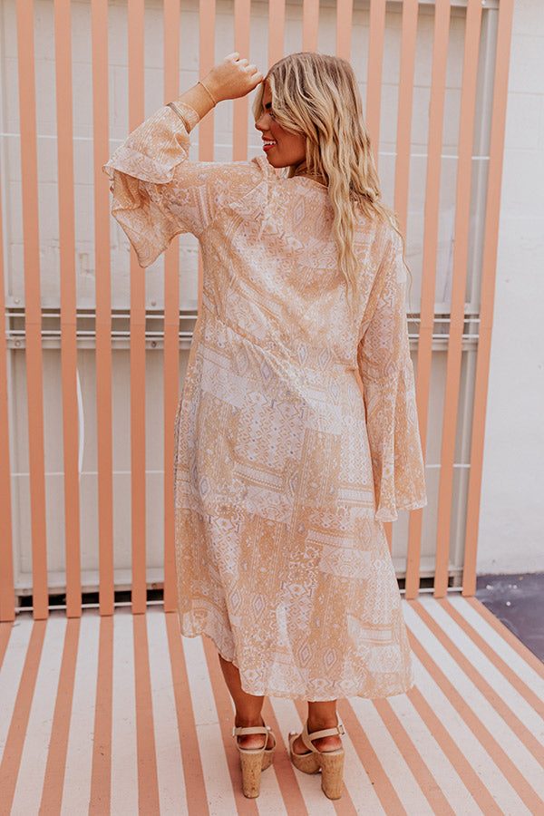 Greek Island Hopping Duster In Peach Curves Image - 5