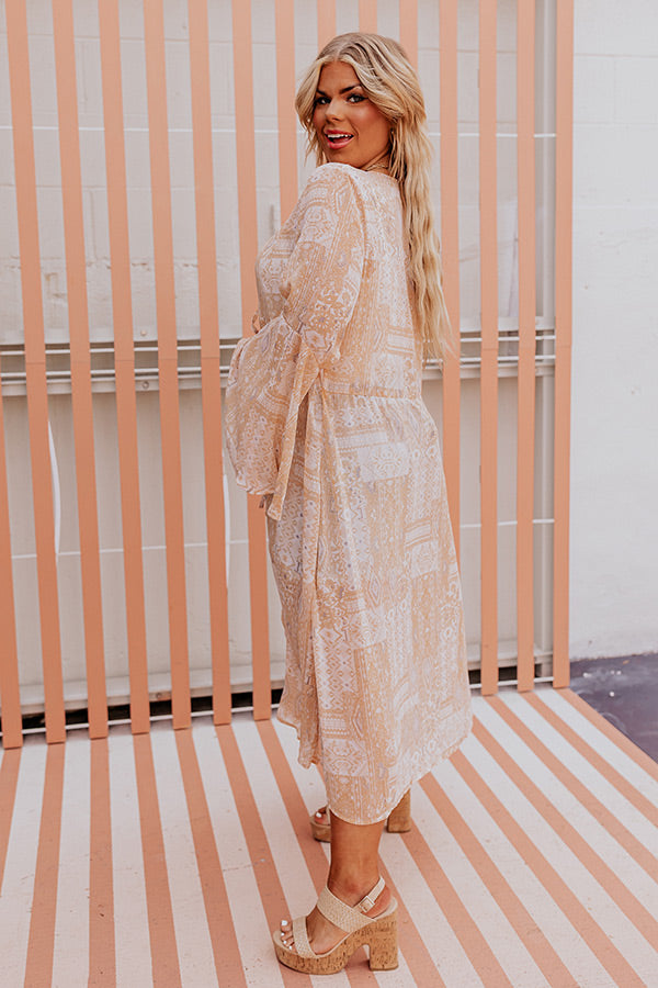 Greek Island Hopping Duster In Peach Curves Image - 4