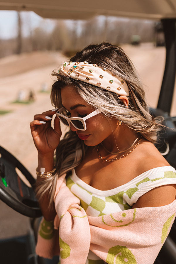 Angelic Aura Embellished Headband In Cream