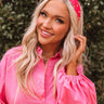 Angelic Aura Embellished Headband In Hot Pink Image - 1