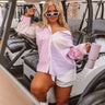Pure Peace Stripe Button Up In Pink Curves Image - 1