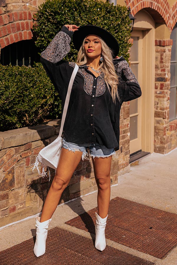 Enchanting Escapes Button Up In Black Image - 1