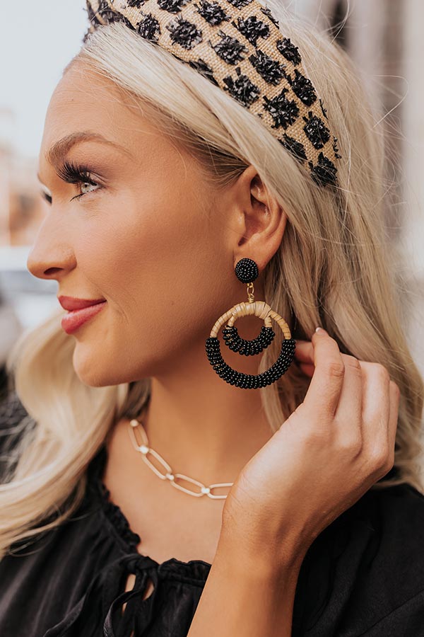 Seaside Soiree Beaded Earrings In Black Image - 1