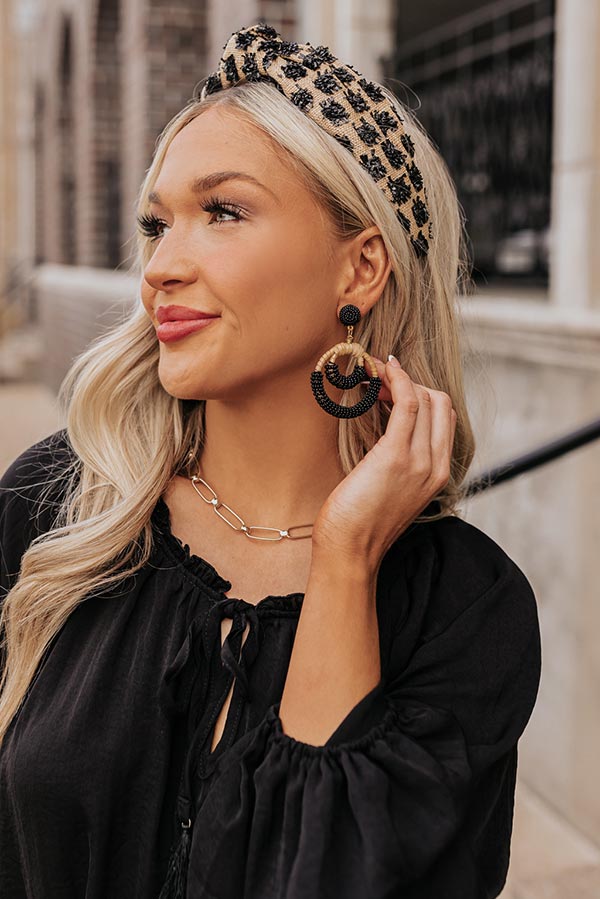 Seaside Soiree Beaded Earrings In Black Image - 2