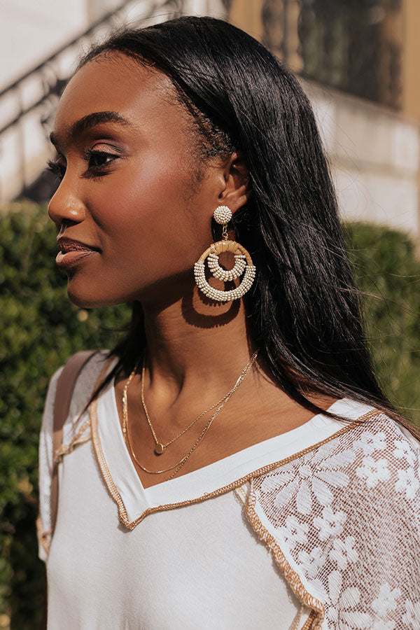 Seaside Soiree Beaded Earrings In Ivory Image - 2
