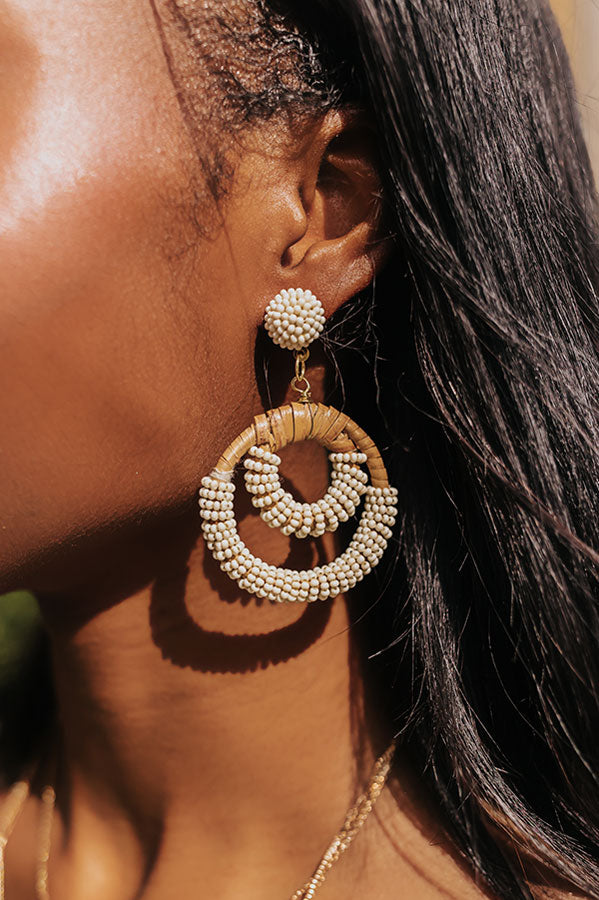Seaside Soiree Beaded Earrings In Ivory Image - 3