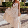 Modern Muse Poplin Tiered Maxi Dress in Iced Latte Image - 1