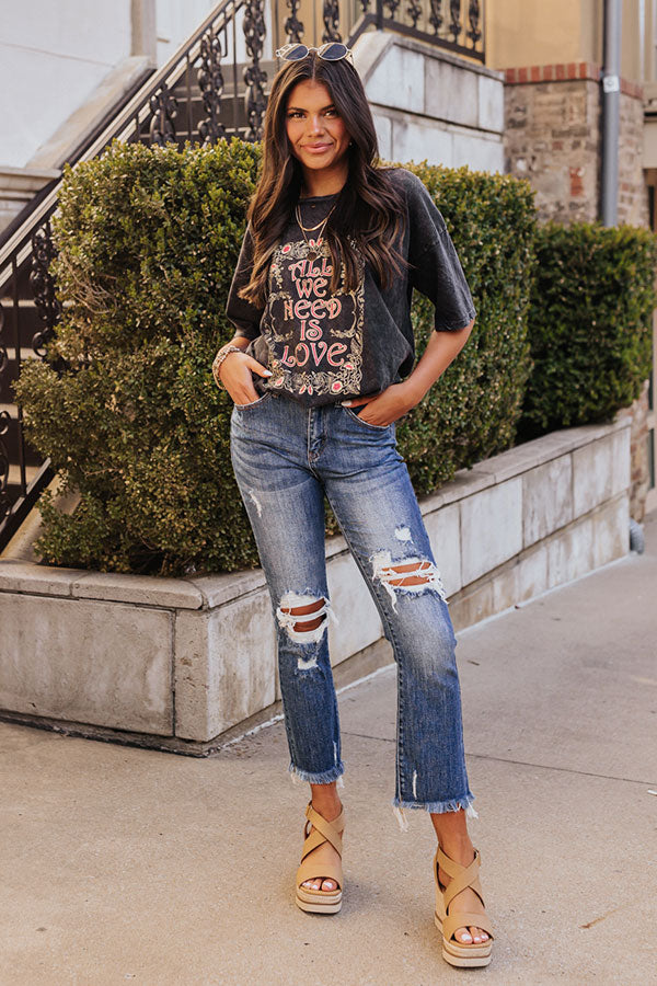 Risen The Dean High Waist Distressed Jean In Medium Wash Image - 1