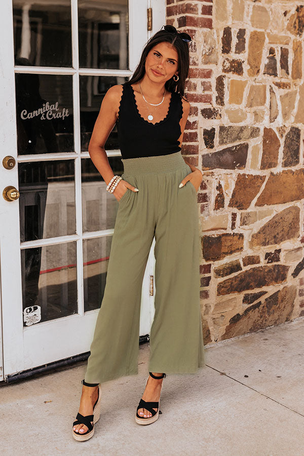 Urban Wonders High Waist Pants In Sage Image - 1