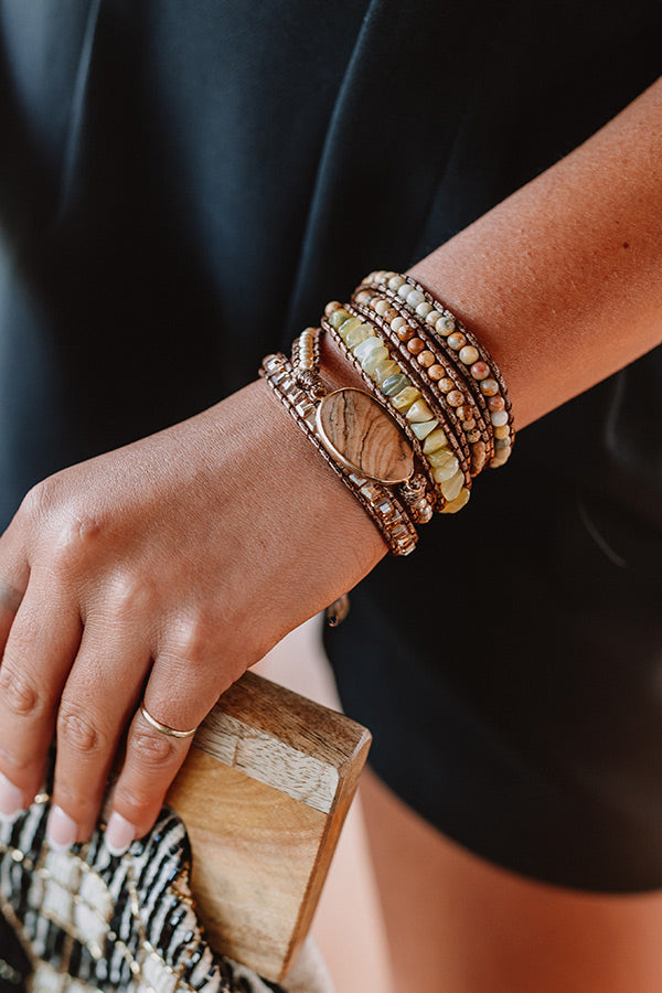 Sangria Cruise Semi Precious Wrap Bracelet In Primrose Yellow Image - 3