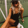 Beautiful Girly Raffia Visor In Black Image - 1