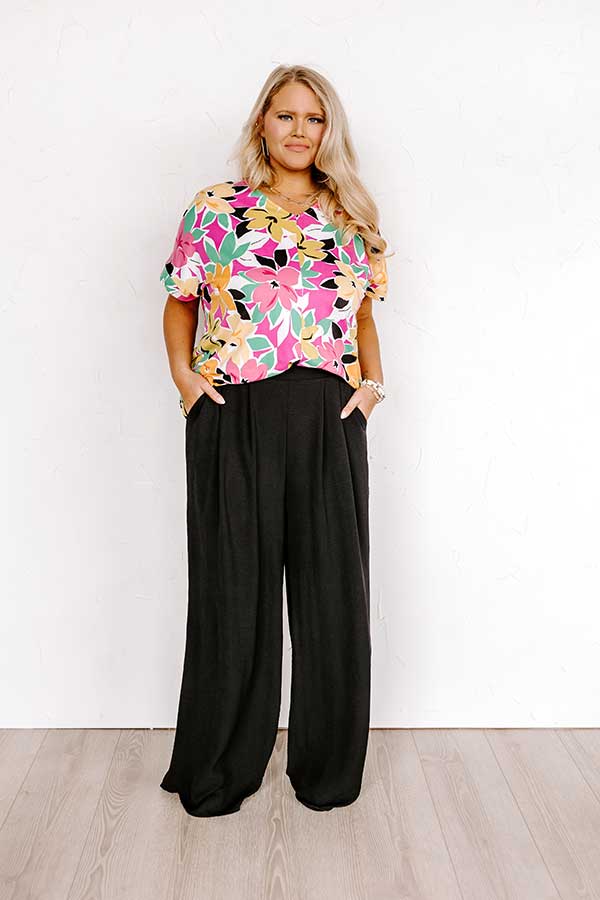 The Maddie High Waist Trousers In Black Curves Image - 1