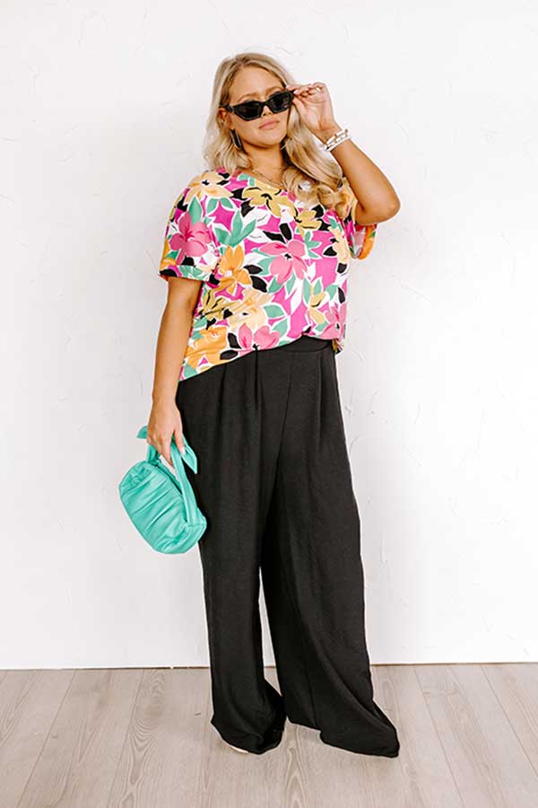 The Maddie High Waist Trousers In Black Curves Image - 5