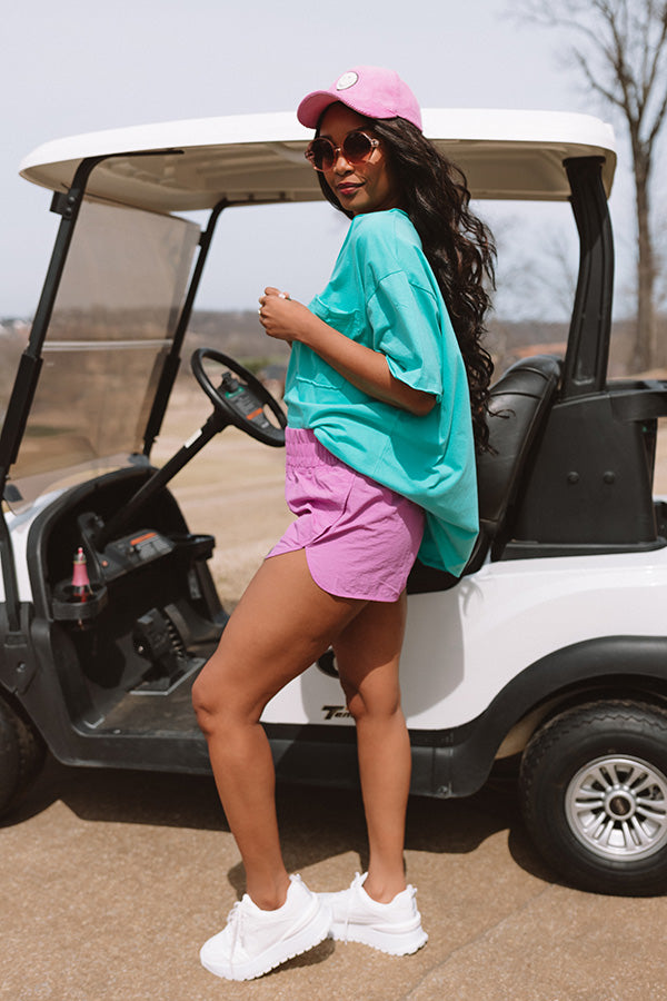 Extra Cardio High Waist Windbreaker Shorts In Violet Image - 1