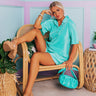 Tour The Town Pleated Top In Turquoise Image - 1
