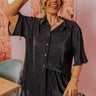 Tour The Town Pleated Top In Black Curves Image - 1