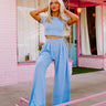 Divine Spark High Waist Pants In Sky Blue Image - 1