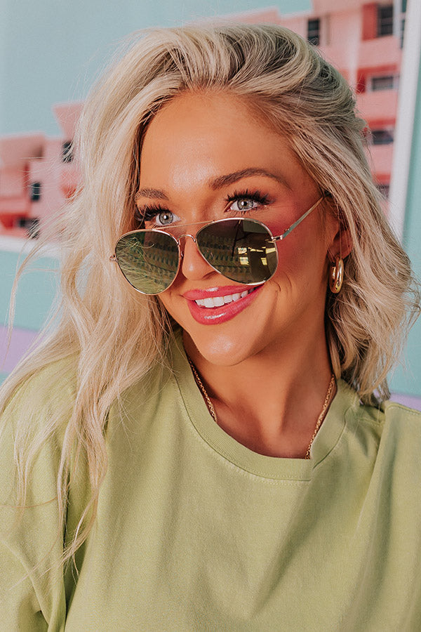 Sunny Forecast Aviators in Gold Image - 2