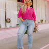 Beachside Bliss Knit Top In Hot Pink Curves Image - 1