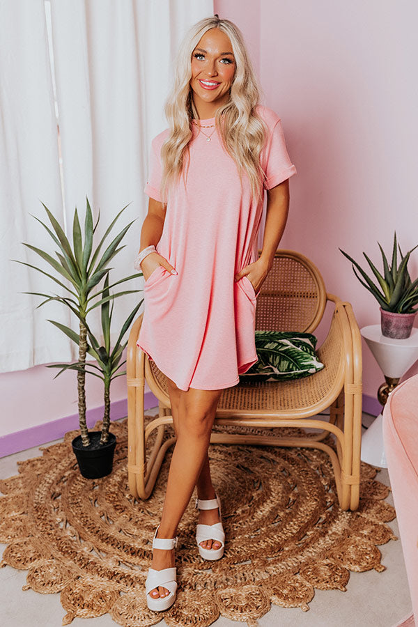 New Adventure T-Shirt Dress In Pink Image - 2