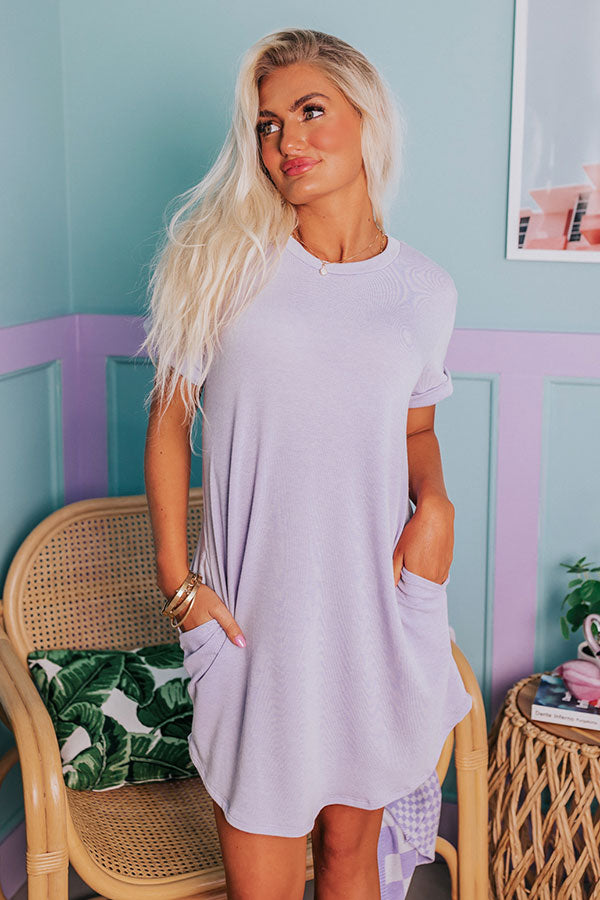 New Adventure T-Shirt Dress In Lavender Image - 3