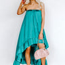 Milan Runway Satin Dress In Teal Image - 1