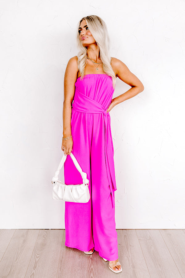 Forever Chic Jumpsuit In Hot Pink Image - 1