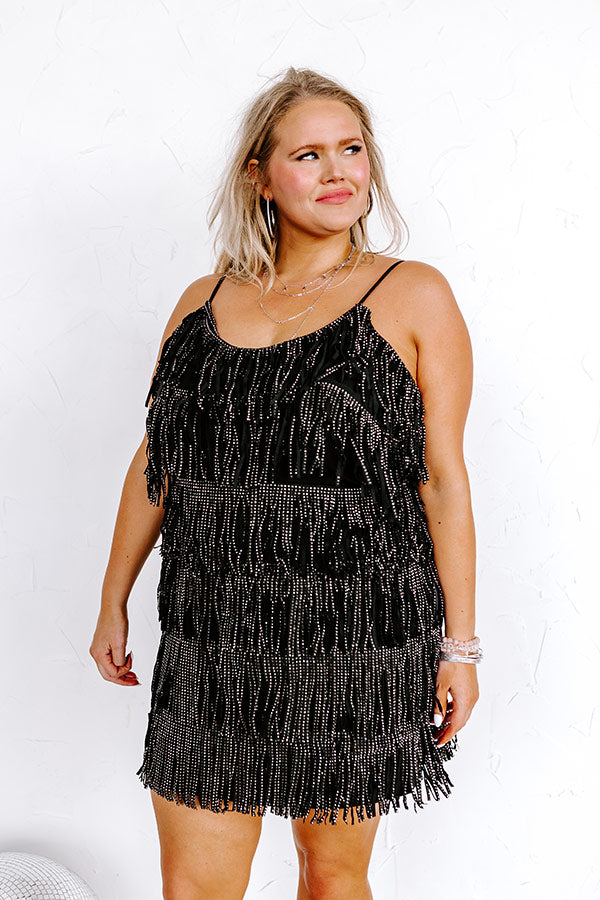 Music City Magic Fringe Mini Dress in Black Curves Image - 3