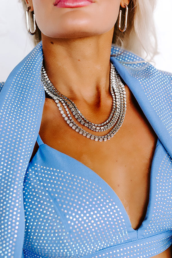 Royal Radiance Rhinestone Layered Necklace Image - 1