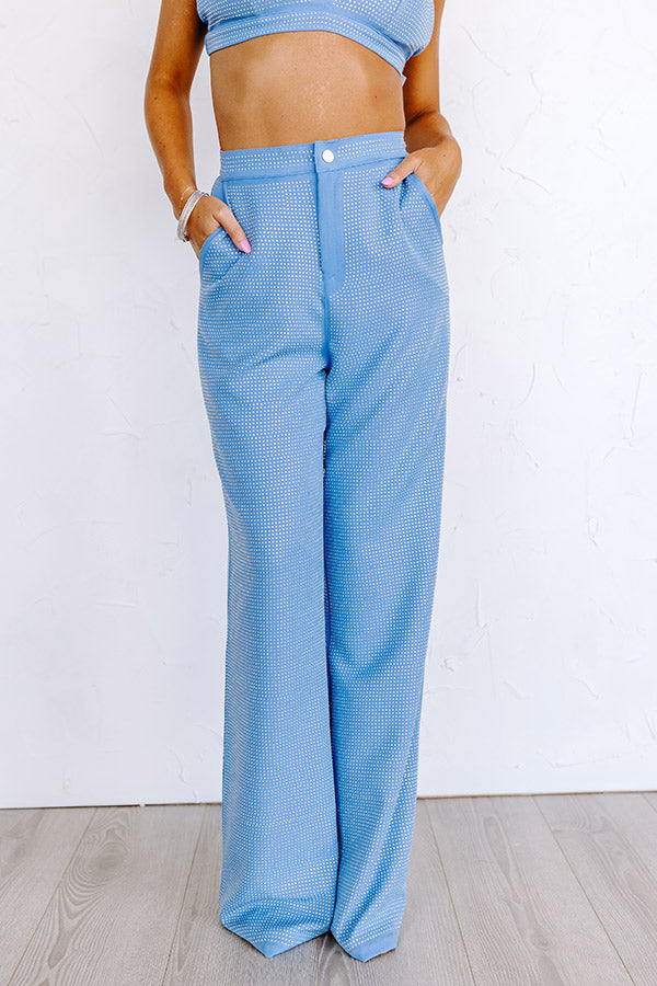 Star of The Show High Waist Rhinestone Trousers Image - 2