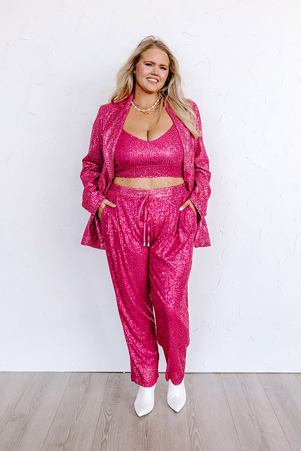 Alluring Avenue Sequin Pants in Fuchsia Curves Image - 2
