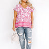 Blossom Boulevard Babydoll Top In Fuchsia Curves Image - 1