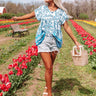 Blossom Boulevard Babydoll Top In Blue Image - 1