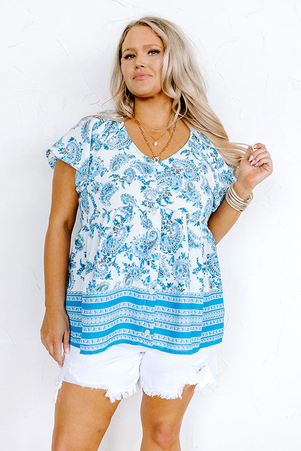 Blossom Boulevard Babydoll Top In Blue Curves Image - 5