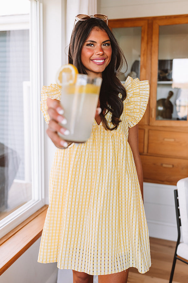 Spring It On Gingham Babydoll Romper In Yellow Image - 2