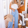 The Riley High Waist Chambray Trousers in Light Wash Image - 1