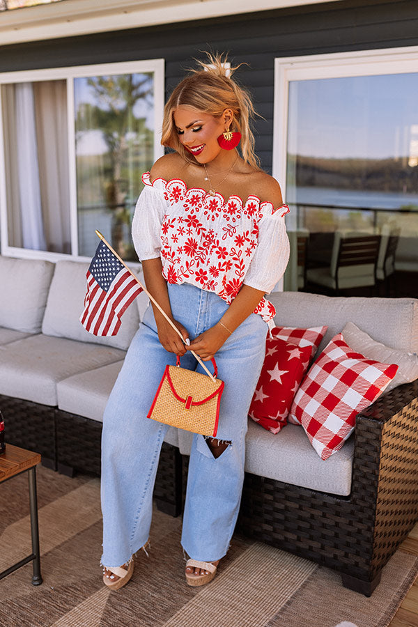 Vacay Needed Embroidered Top Curves Image - 1