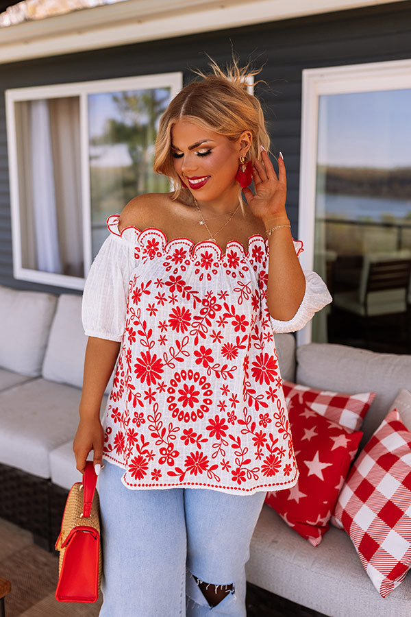 Vacay Needed Embroidered Top Curves Image - 2