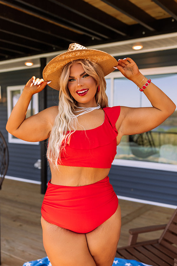 Down By The Lake High Waist Bikini Bottom Curves Image - 1