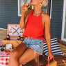 Meet For Happy Hour Linen-Blend Halter Top Image - 1