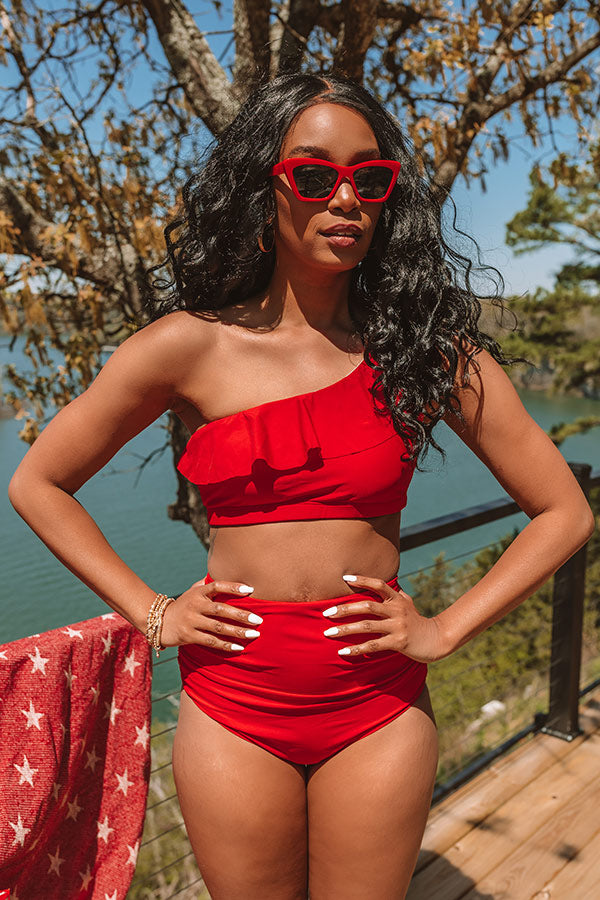 Down By The Lake High Waist Bikini Bottom Image - 1