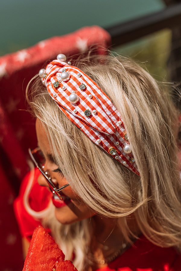 Inspiring Sights Embellished Headband In Orange Image - 2
