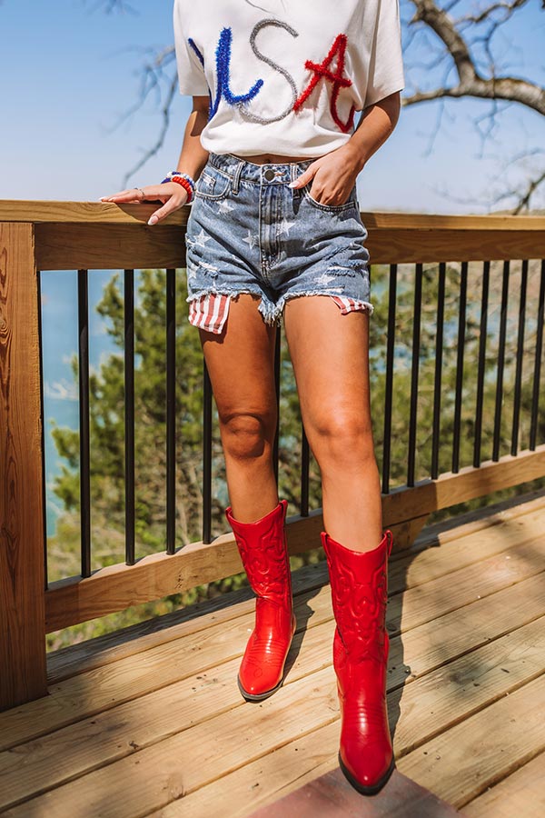 USA Pride High Waist Shorts Image - 2