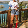 USA Pride High Waist Shorts Image - 1