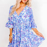 Love The Journey Floral Romper In Blue Image - 1