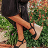 The Cailyn Faux Nubuck Wedge in Black Image - 1